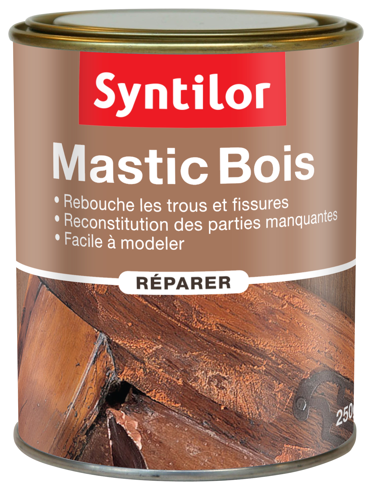 Mastic bois en pâte coloris blanc 250 g - SYNTILOR